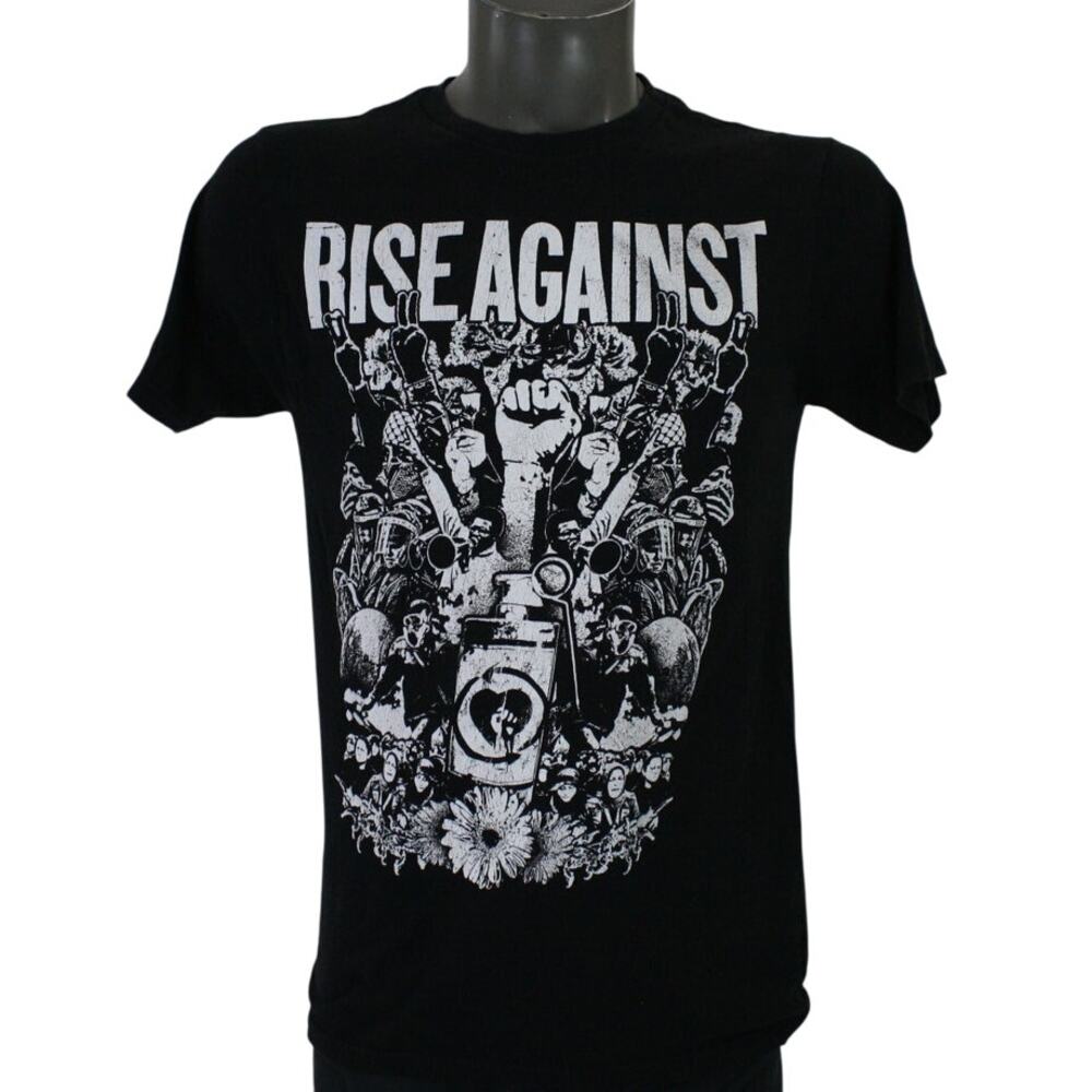 Vintage Y2K Rise Against Black Punk Band T-Shirt Mens M